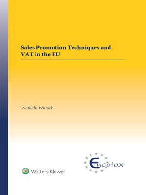 cover image of Sales Promotion Techniques and VAT in the EU
